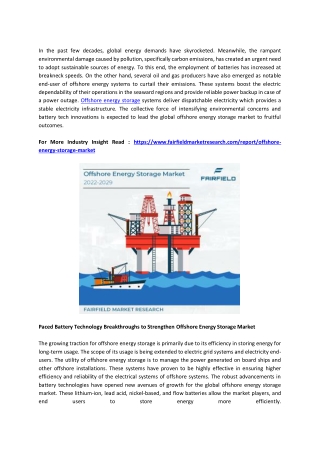 Offshore Energy Storage Market
