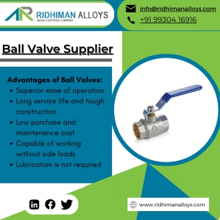 Ball Valves | Butterfly Valve | Gate Valve | Ridhiman Alloys