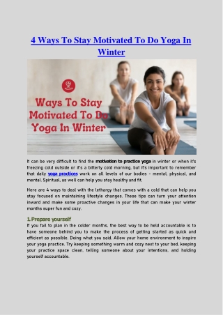 4 Ways To Stay Motivated To Do Yoga In Winter