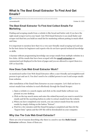 1What Is The Best Email Extractor To Find And Get Emails