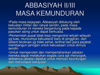 ABBASIYAH III