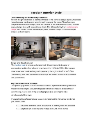 Modern Interior Style