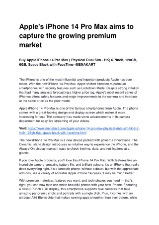 Apple's iPhone 14 Pro Max