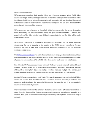TikTok Video Downloader