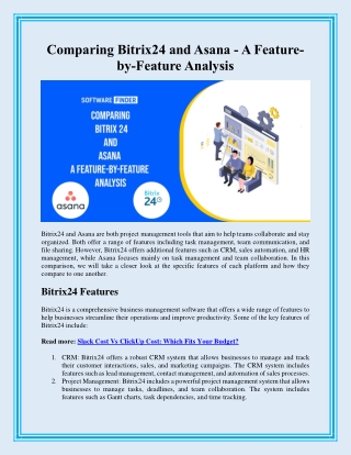 Comparing Bitrix 24 and Asana - A Feature-by-Feature Analysis