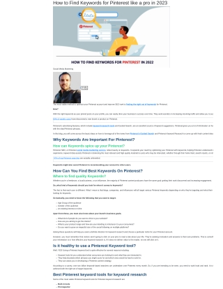 Ultimate Guide to Find Pinterest Keywords