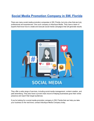 Social Media Promotion Company in SW, Florida