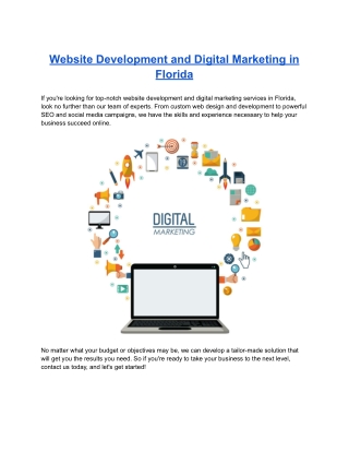 Website Development and Digital Marketing in Florida