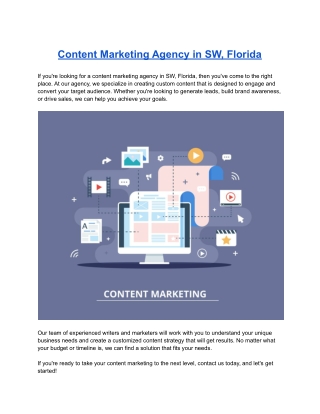 Content Marketing Agency in SW, Florida