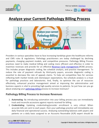 Analyze your Current Pathology Billing Process