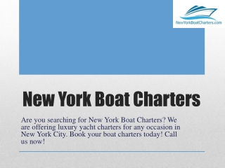 New York Boat Charters