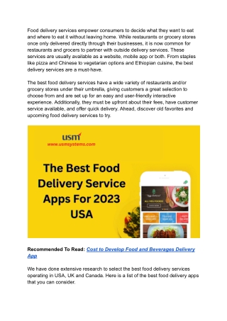 The Best Food Delivery Service Apps For 2023 USA