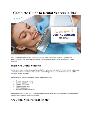 Complete Guide to Dental Veneers in 2023