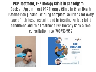 PRP Treatment, PRP Therapy Clinic in Chandigarh