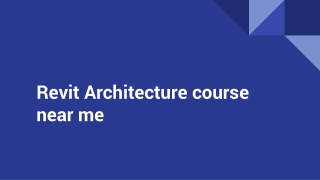 Revit Architecture course near me