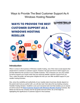 Ways to Provide The Best Customer Support As A Windows Hosting Reseller