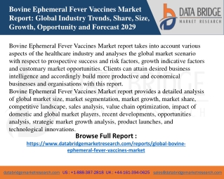 Bovine Ephemeral Fever Vaccines Market