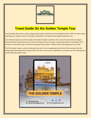 Travel Guide On the Golden Temple Tour