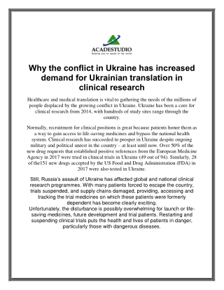 Why the conflict in Ukraine has increased demand for Ukrainian translation