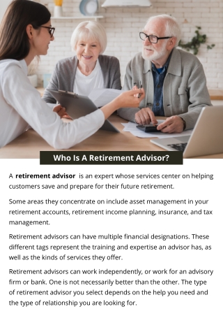 Who Is A Retirement Advisor?