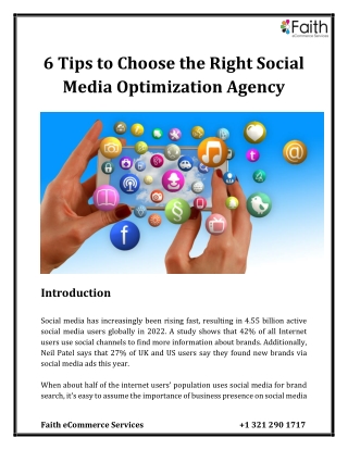 6 Tips To Choose The Right Social Media Optimization Agency