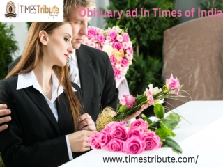 Obituary ad in Times of India
