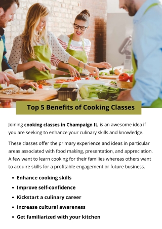 Top 5 Benefits of Cooking Classes
