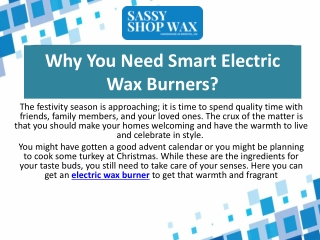 Why You Need Smart Electric Wax Burners