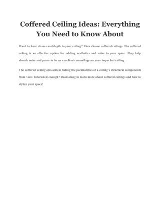 Coffered Ceiling Ideas Everything You Need to Know About