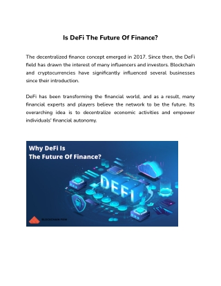 Is DeFi The Future Of Finance