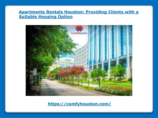 Apartments Rentals Houston Providing Clients with a Suitable Housing Option