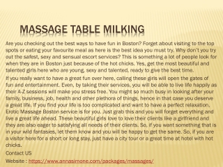 massage table milking