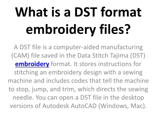 What is a DST format embroidery files?