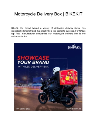 Motorcycle Delivery Box  | BIKEKIT