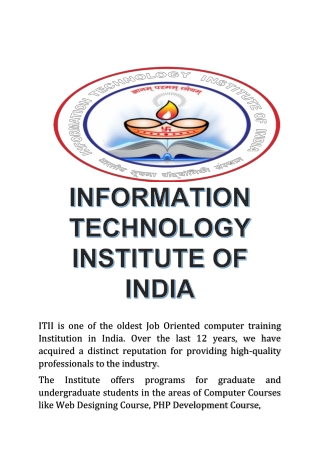 INFORMATION TECHNOLOGY INSTITUTE OF INDIA