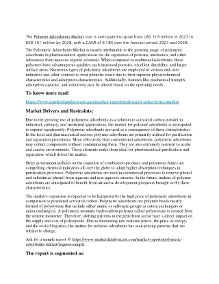 Polymeric Adsorbents Market