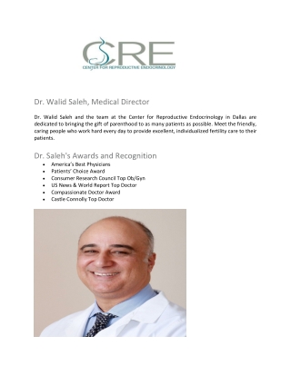 Dr. Walid Saleh Best Fertility Doctor in Dallas TX