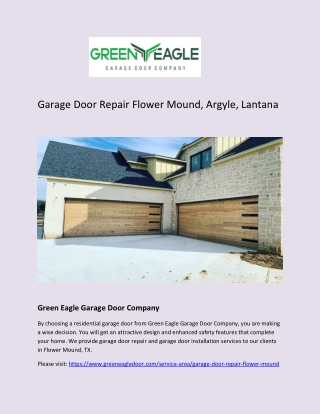 Garage Door Repair in Flower Mound, Argyle, Lantana