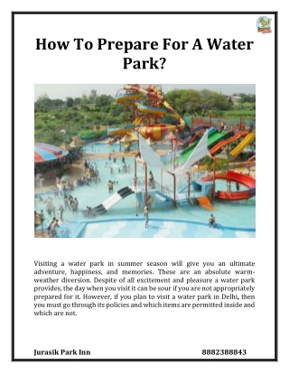 How To Prepare For A Water Park?