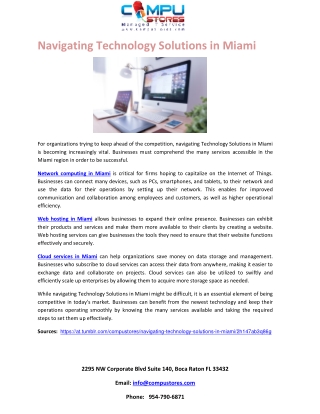 Navigating Technology Solutions in Miami
