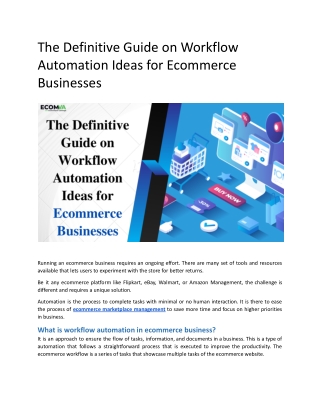 The Definitive Guide On Workflow Automation Ideas For Ecommerce Businesses