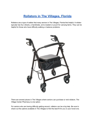 Rollators in The Villages, Florida