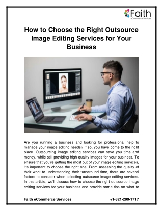 How to Choose the Right Outsource Image Editing Services for Your Business