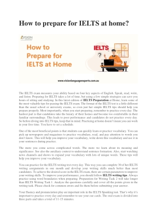 How to prepare for IELTS at home?