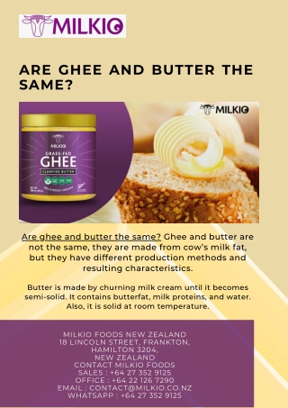 Are Ghee and butter the same