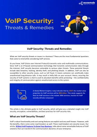 VoIP Security Threats and Remedies