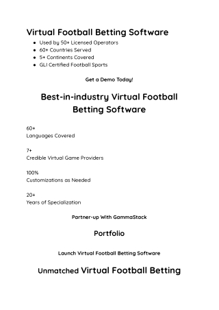 01 Virtual Football Betting Software