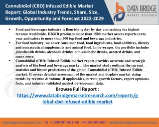 Cannabidiol (CBD) Infused Edible Market