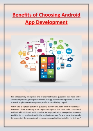 Benefits of Choosing Android App Development