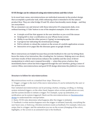 UI UX Design can be enhanced using microinteractions and this is how